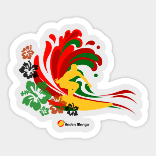 Plumeria Surfer Sticker